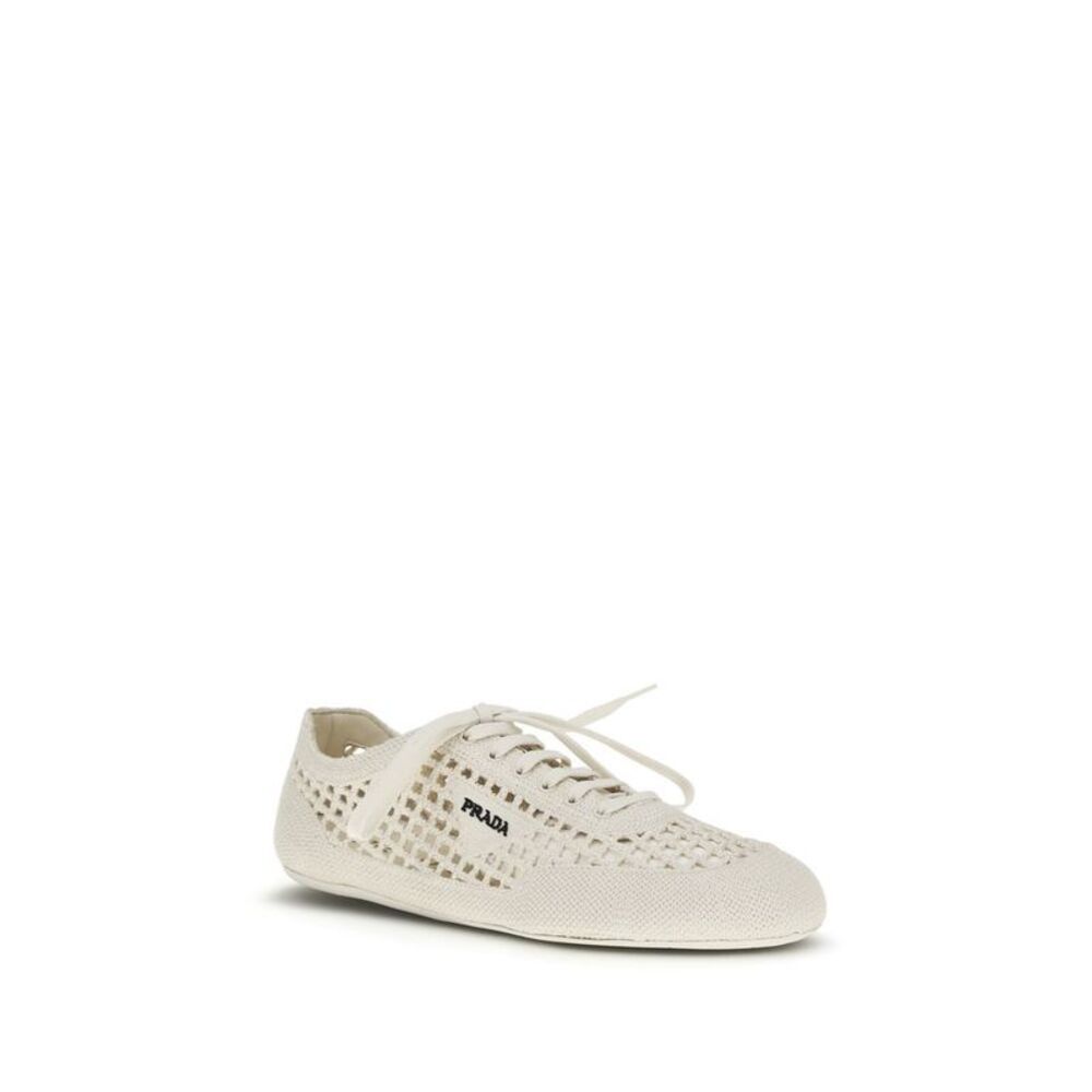 Prada Beige Fabric Low Top Women's Sneakers - Picture 2 of 3